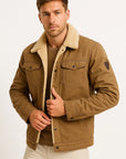 Men's Windproof Bomber Jacket with Thermal Lining and Multiple Pockets – Ideal for Cold Weather