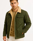 Men's Windproof Bomber Jacket with Thermal Lining and Multiple Pockets – Ideal for Cold Weather