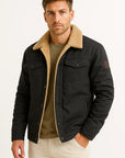 Men's Windproof Bomber Jacket with Thermal Lining and Multiple Pockets – Ideal for Cold Weather