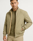 Men's Fleece Jacket Black Polyester Casual Zip-Up Stand Collar Bomber Coat for Fall Winter