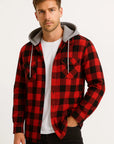 Unisex Hoodie Plaid Button Down Classic Comfortable Casual Wear Soft Relaxed Fit
