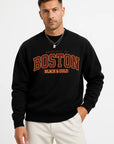 Men's Sweatshirt Grey Cotton Blend Crew Neck Casual Luxury Comfort