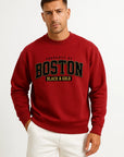Men's Sweatshirt Grey Cotton Blend Crew Neck Casual Luxury Comfort