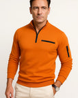 Men's Quarter-Zip Sweater Black Premium Material Elegant Design Stylish Comfort