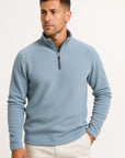 Men's Sweatshirt Black Polar Fleece Quarter Zip Long Sleeve Cozy Layering