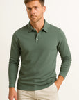 Men's Long Sleeve Shirt Blue Cotton Casual Stylish Fit Comfortable Versatile Wear
