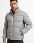 Men's Puffer Jacket Black Water-Resistant Windproof Down Insulation Winter Outerwear