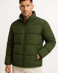 Men's Puffer Jacket Black Water-Resistant Windproof Down Insulation Winter Outerwear