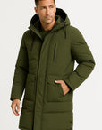 Men's Waterproof Puffer Jacket Black Down Insulation Windproof Stylish Design for Winter Activities