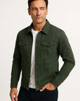 Men's Jacket Grey Cotton Blend Smart-Casual Comfortable Fit Timeless Design