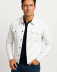 Men's Jacket Grey Cotton Blend Smart-Casual Comfortable Fit Timeless Design