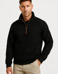 Men's Half Zip Pullover Gray Fleece Lightweight Casual Comfort Stylish