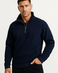 Men's Half Zip Pullover Gray Fleece Lightweight Casual Comfort Stylish
