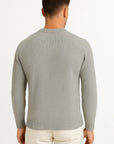 Men's Sweater Grey Wool Quilted Insulation Stylish Design Premium Warmth