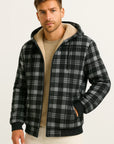 Men's Winter Jacket Black Fleece Lined Warm Insulation Casual Snow Jacket Stylish Comfort